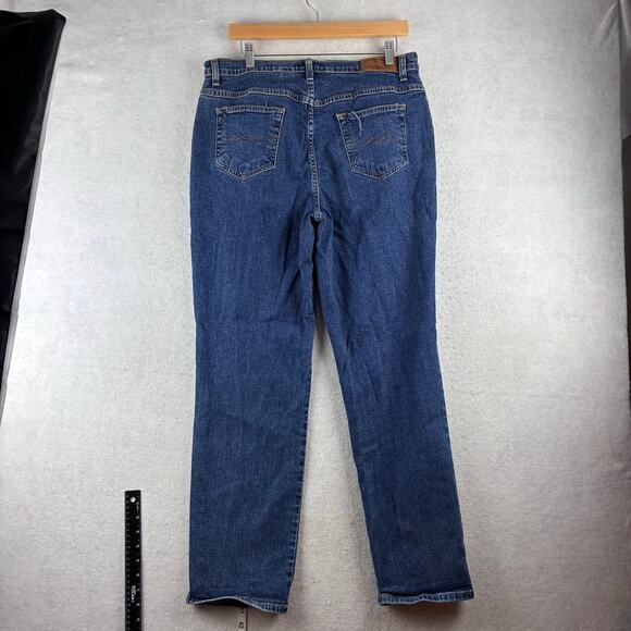 Vintage Faded Glory Straight Jeans Womens 16 Blue Cotton Stretch 32x29 Versatile - Picture 9 of 13